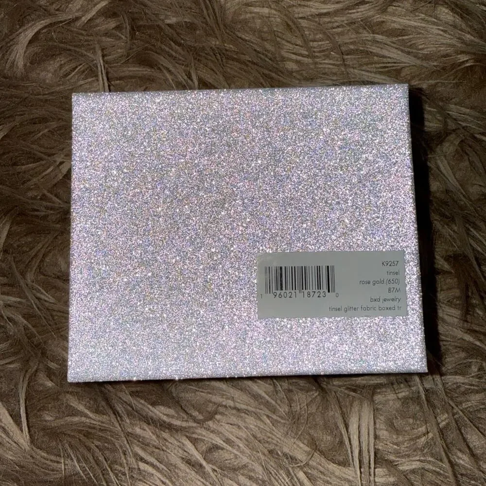 New Kate Spade New York Rose Gold Glitter Travel Jewelry Holder